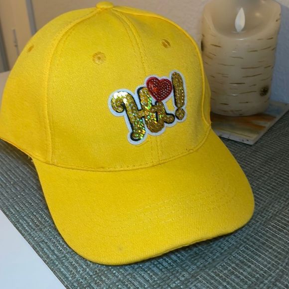 #46 👋Yellow “Hi” Baseball Cap 👋 - Picture 1 of 13